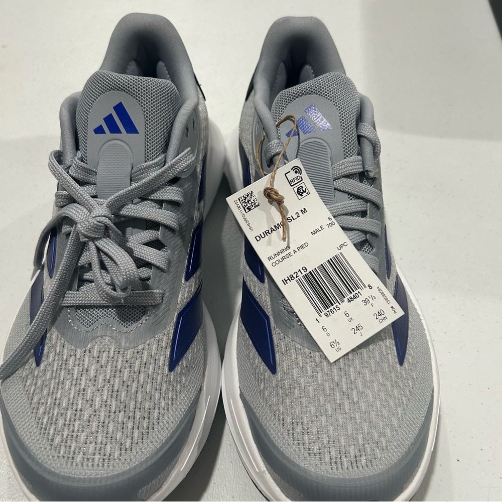 adidas Men's Duramo SL 2 Running Sneaker, Halo Silver/Lucid Blue/Grey, 6.5 - Picture 2 of 10